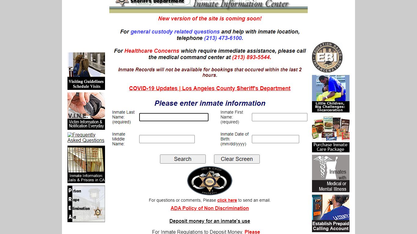 Los Angeles County Inmate Search